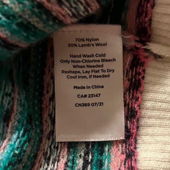 Talbots Women's Small Sweater Pullover Wool Blend Fair Isle Knit Crewneck Stripe - Picture 4 of 5